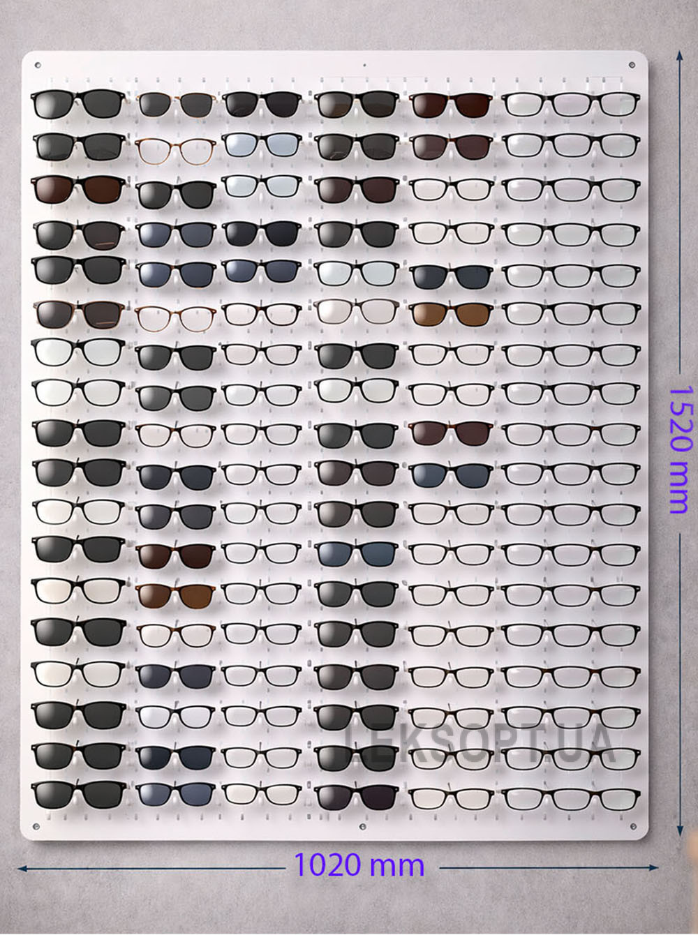 Glasses stand (Acrylic) for 90 glasses 1023x1014 mm