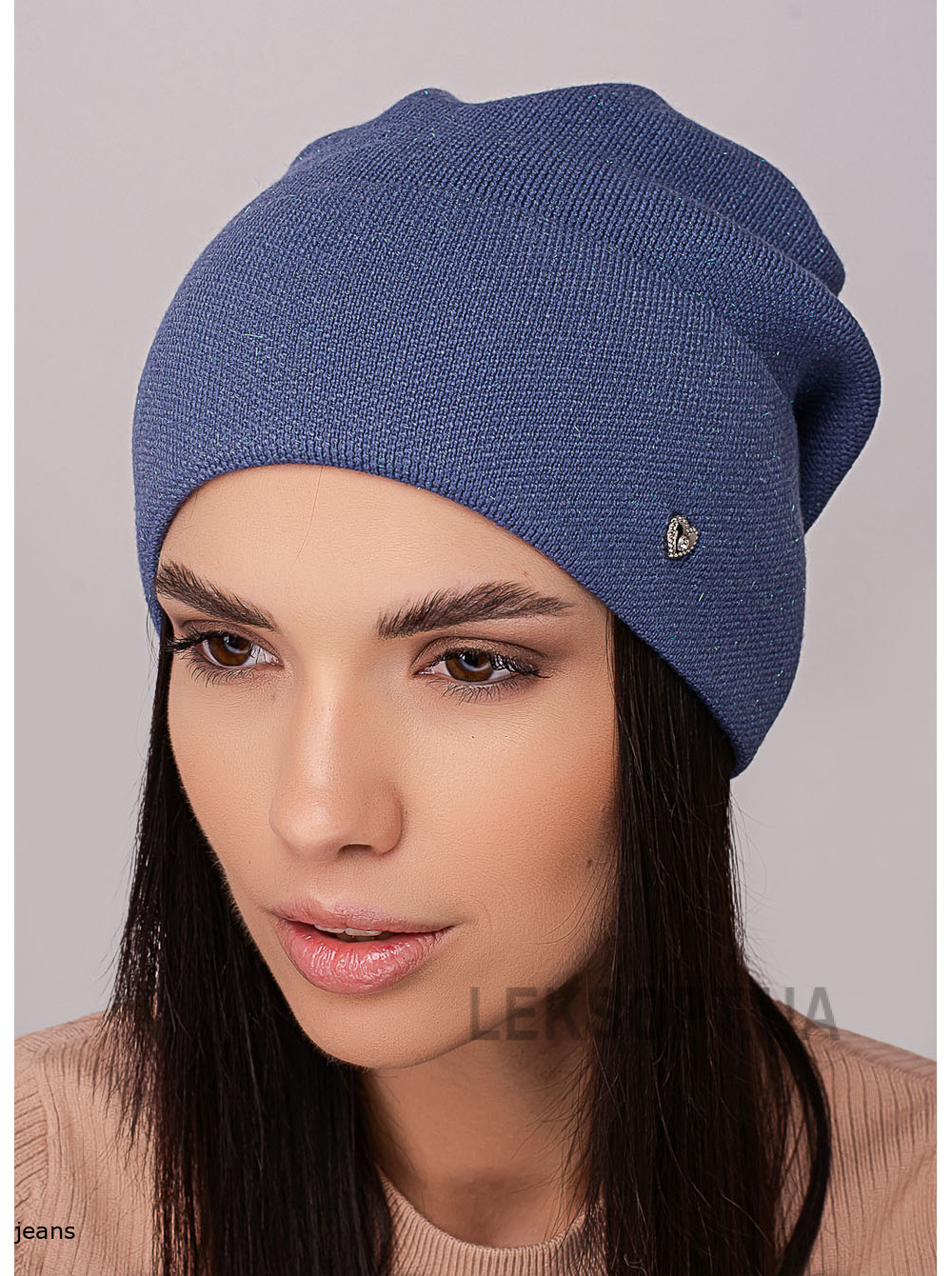Women's cap with a turn-up Indigo