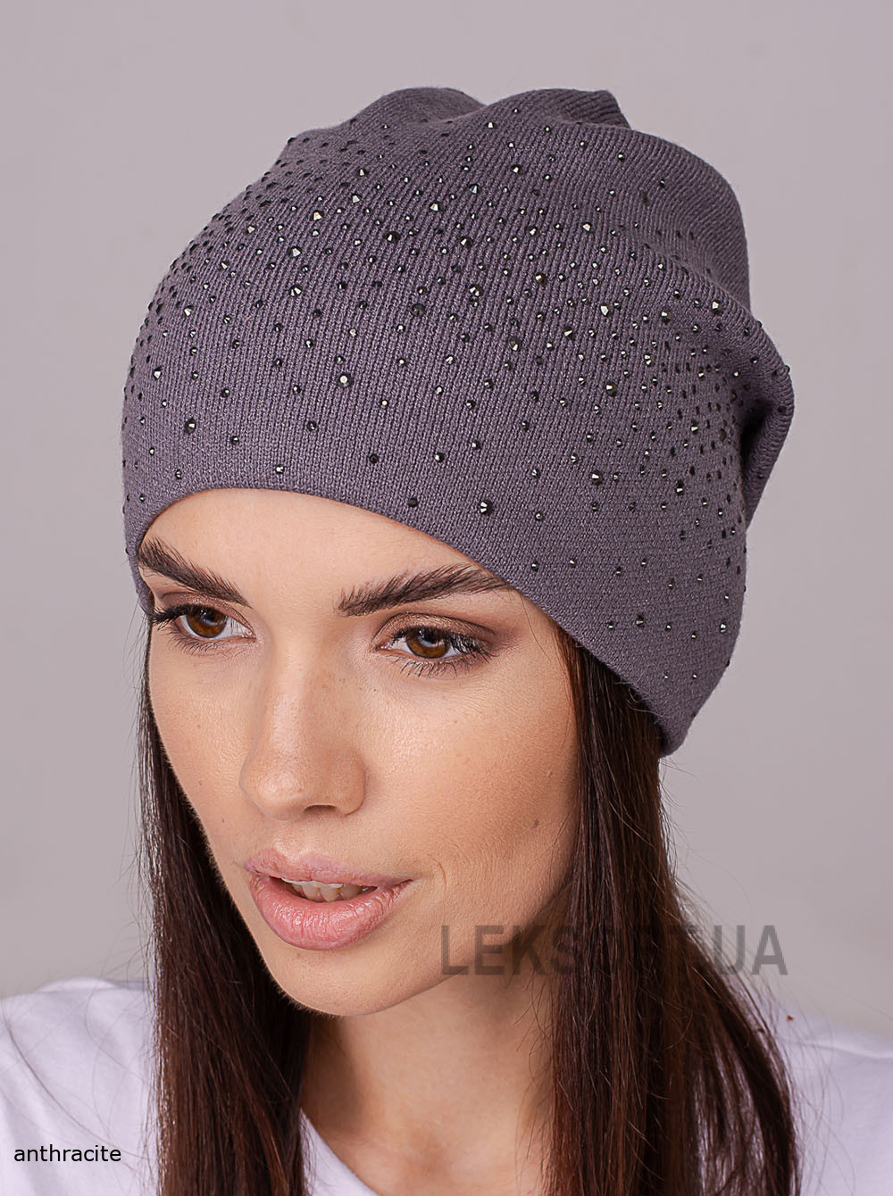 Women's cap with rhinestones Denim