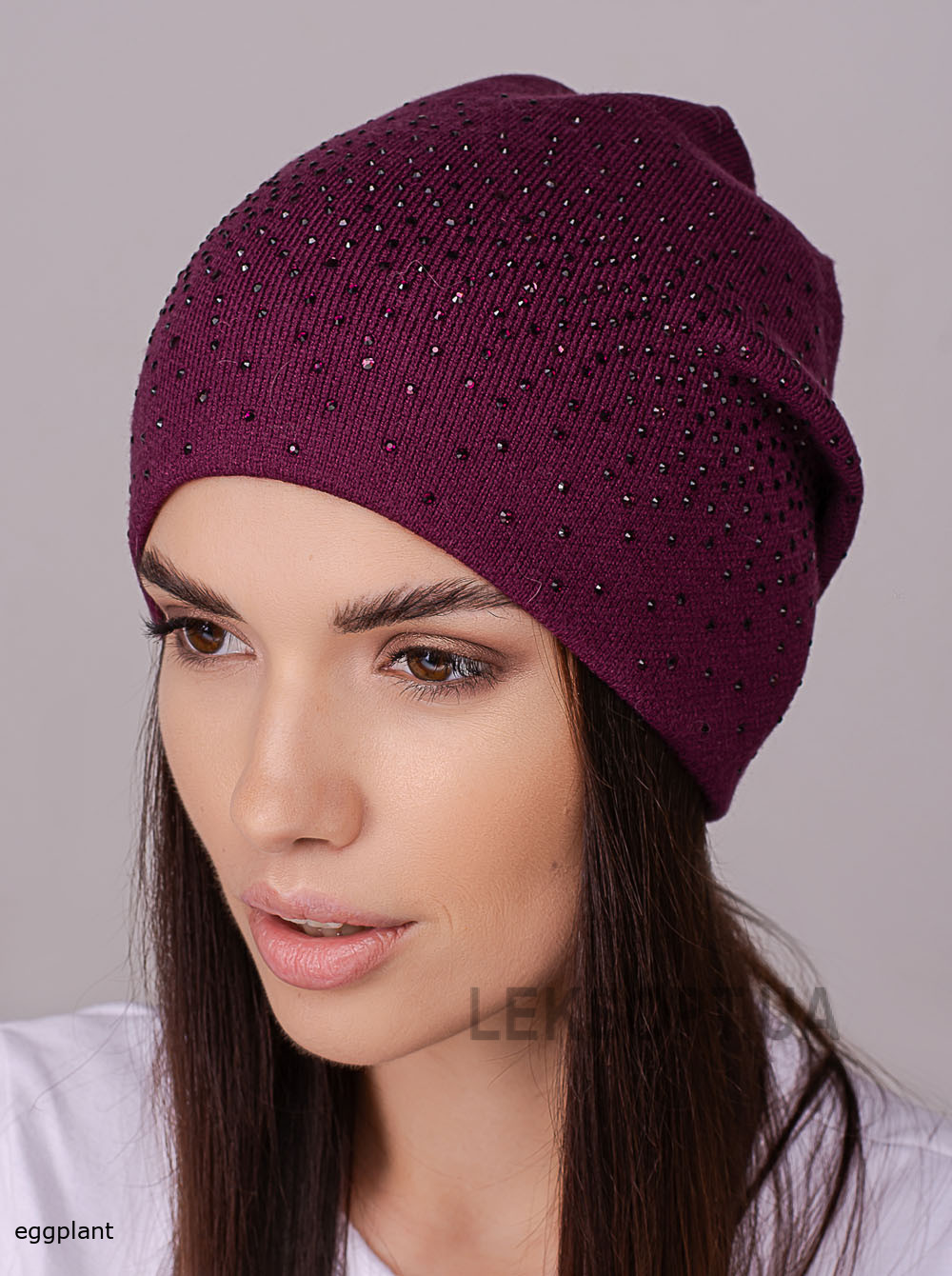 Women's cap with rhinestones Denim