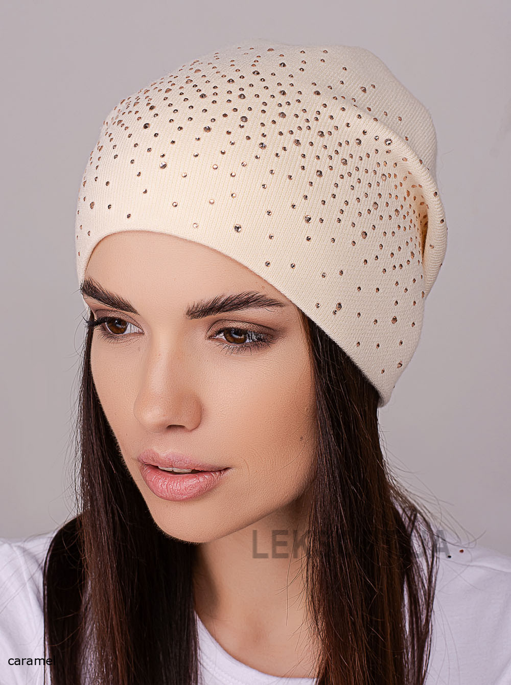 Women's cap with rhinestones Denim