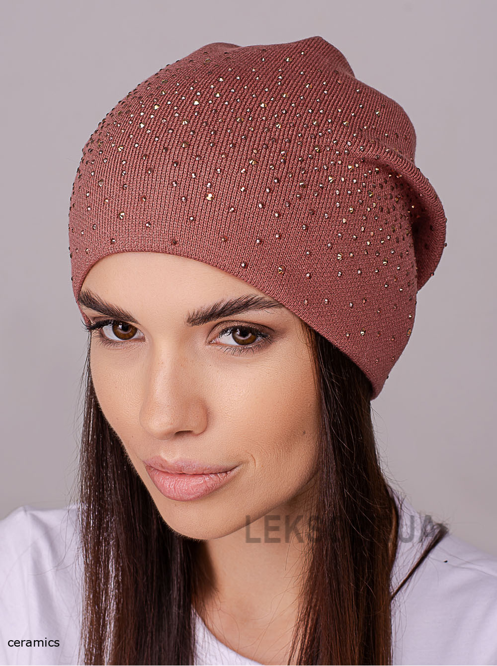 Women's cap with rhinestones Denim