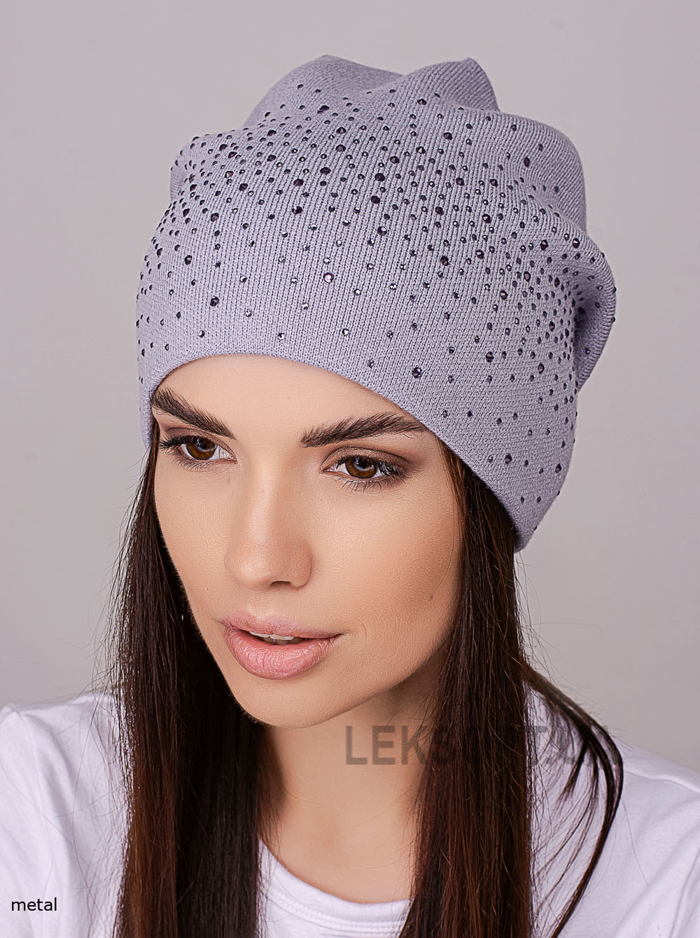 Women's cap with rhinestones Denim