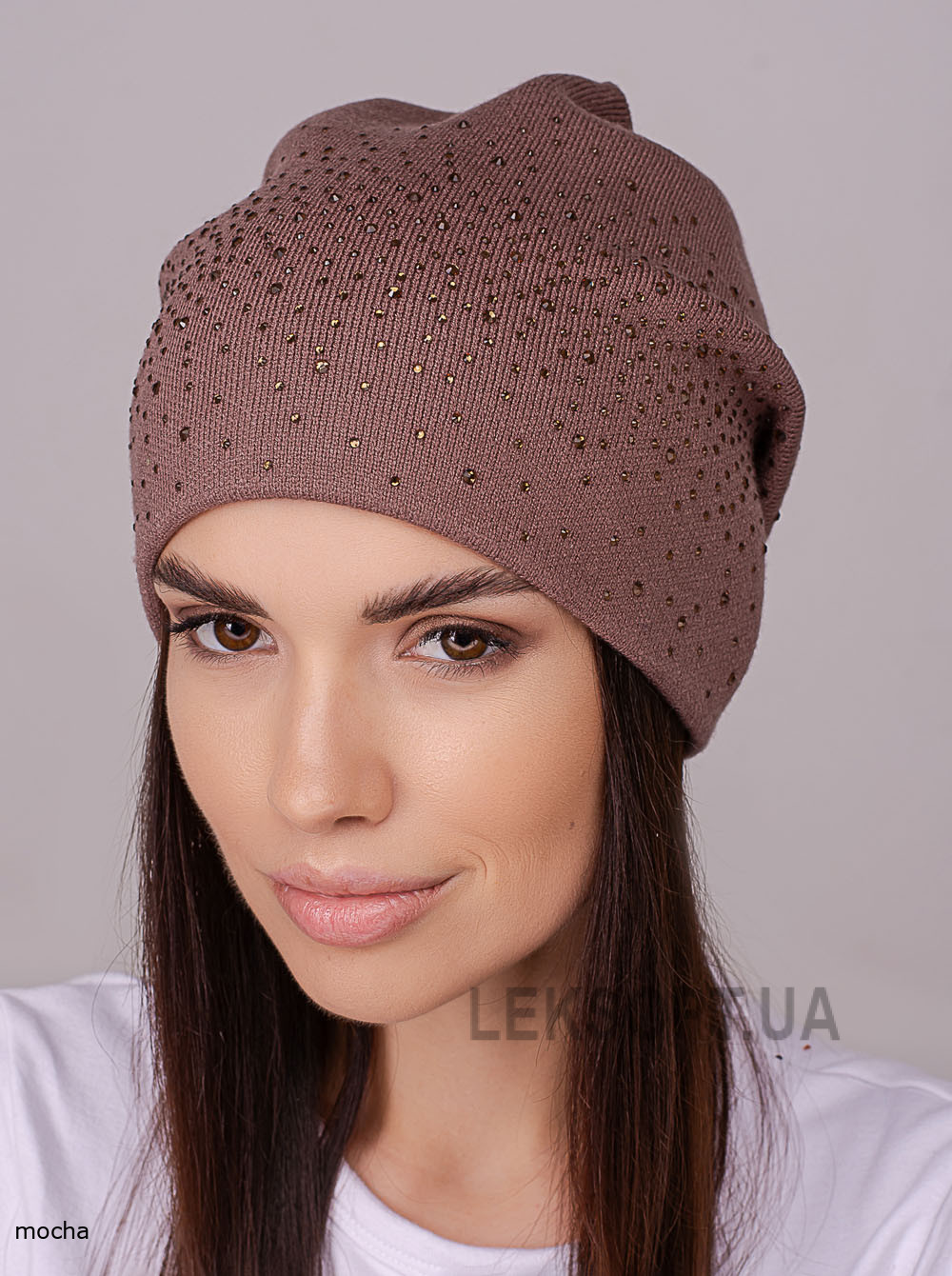 Women's cap with rhinestones Denim