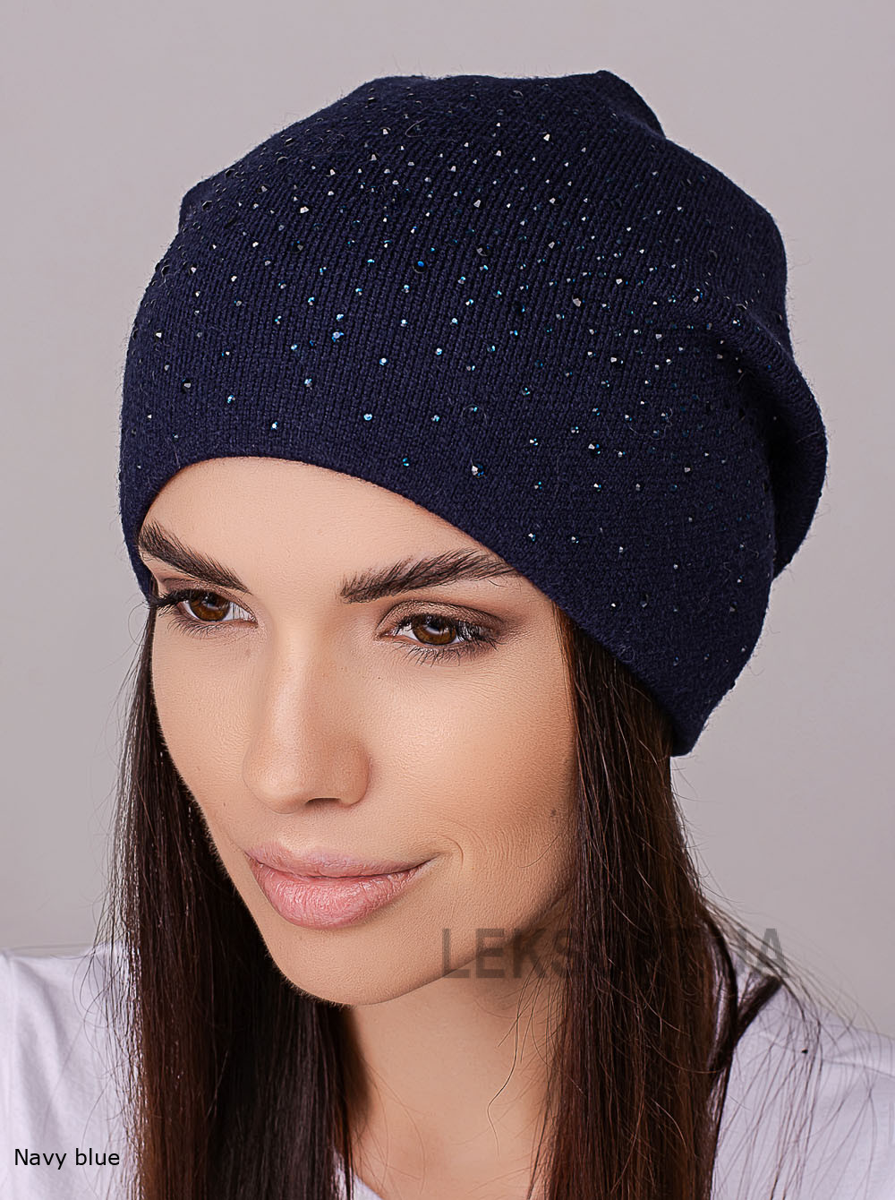Women's cap with rhinestones Denim