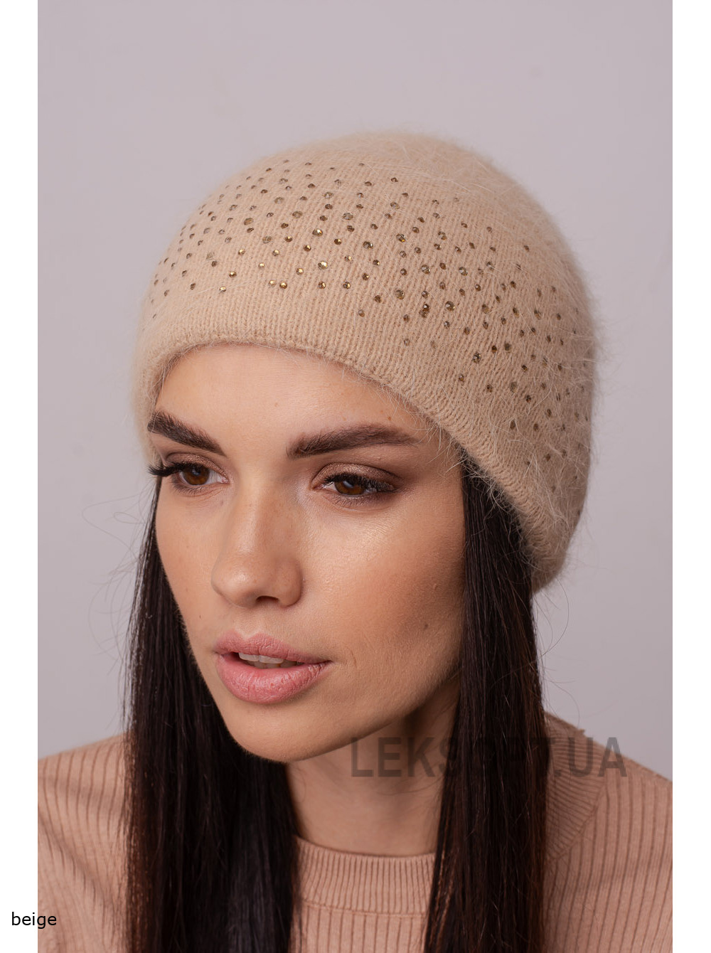 Women's hat with a rhinestone lapel Dzhezi