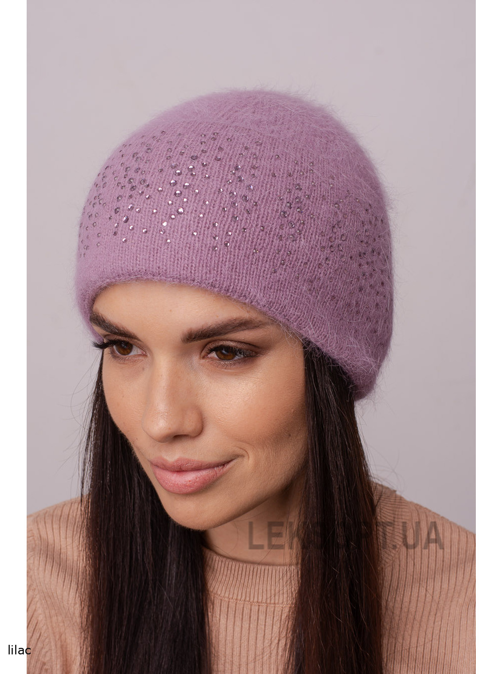 Women's hat with a rhinestone lapel Dzhezi