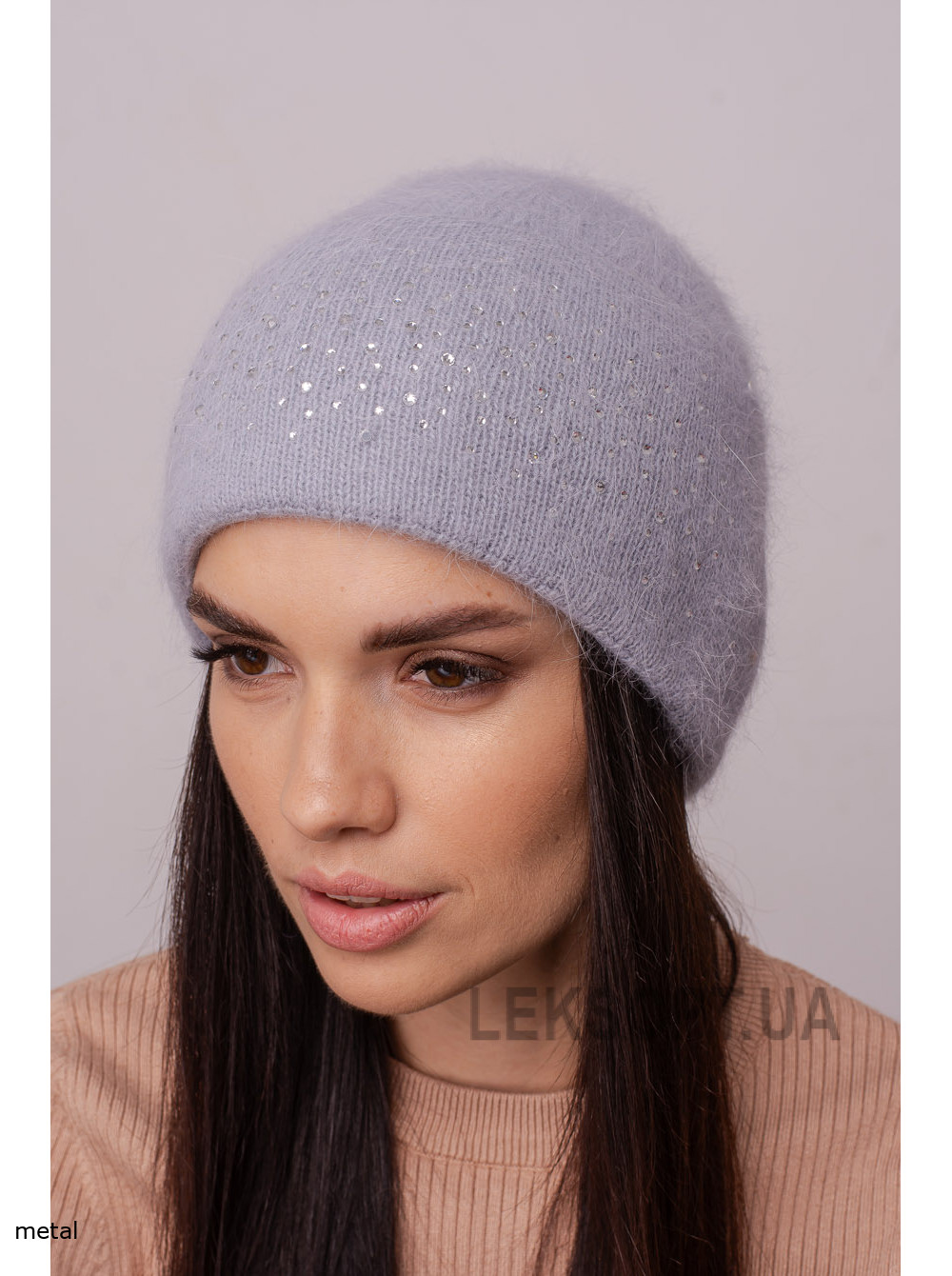 Women's hat with a rhinestone lapel Dzhezi