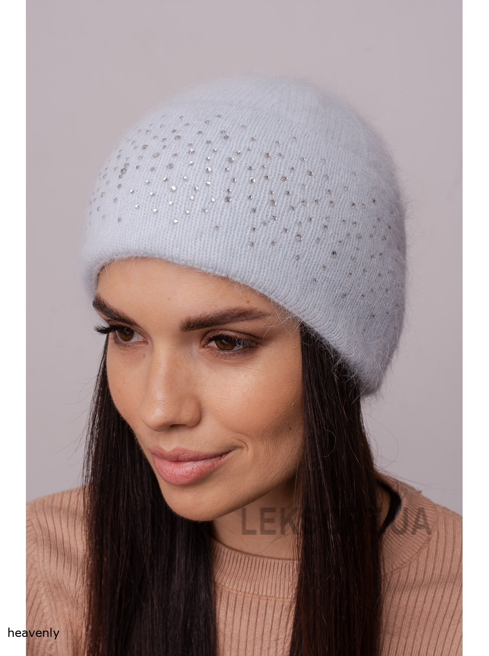 Women's hat with a rhinestone lapel Dzhezi