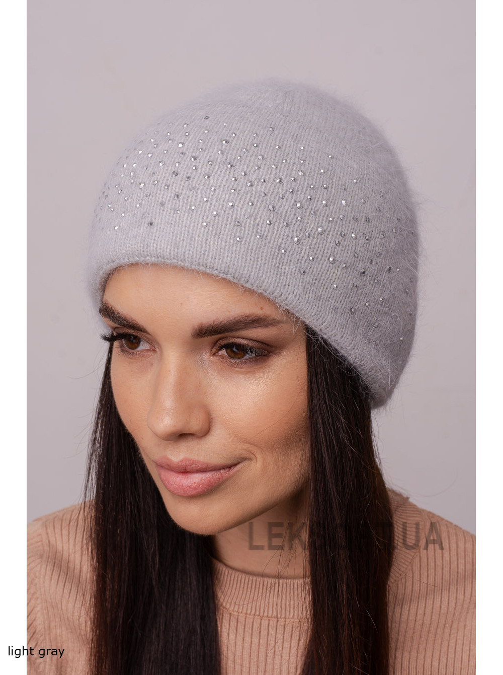 Women's hat with a rhinestone lapel Dzhezi