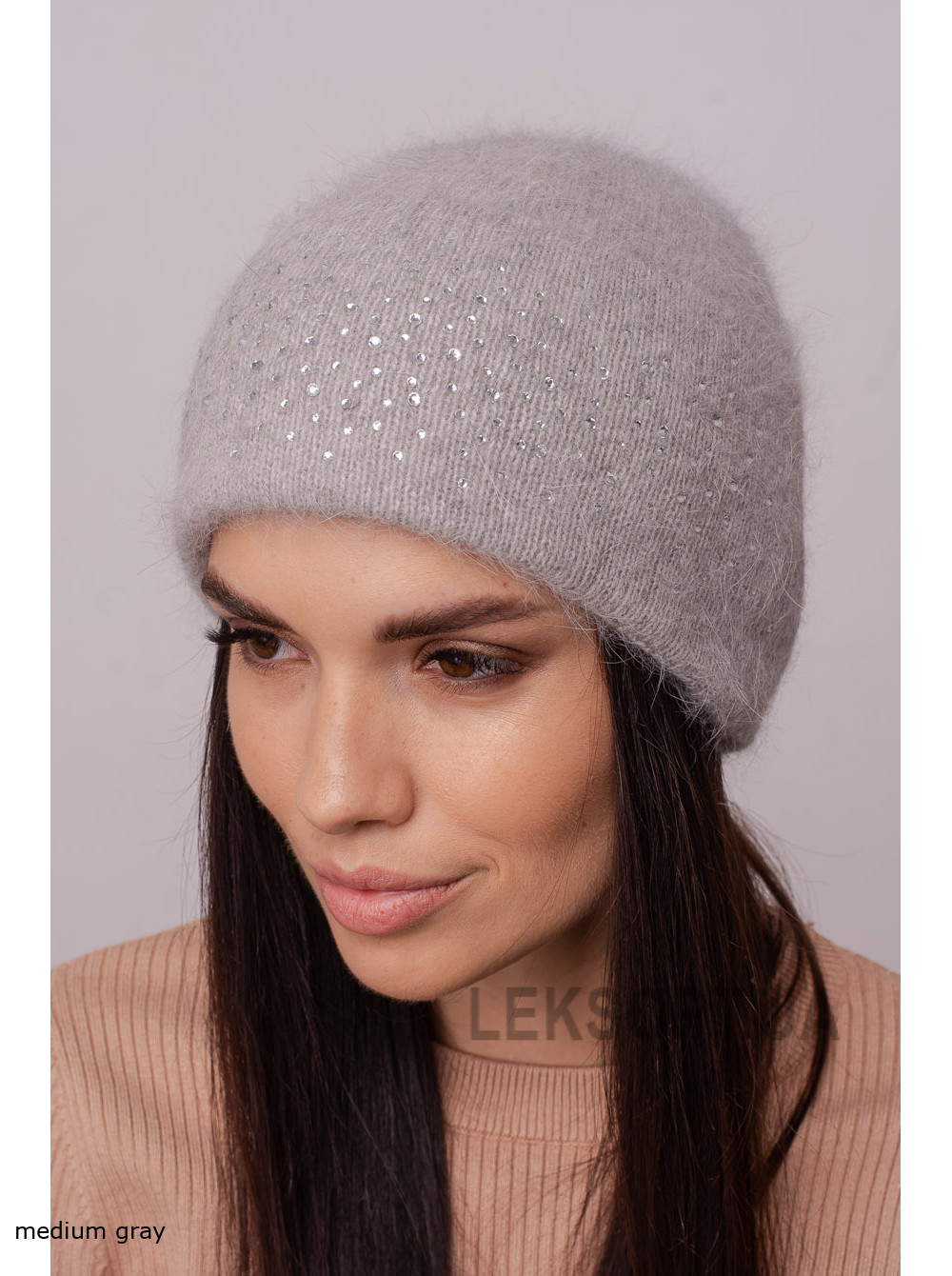 Women's hat with a rhinestone lapel Dzhezi
