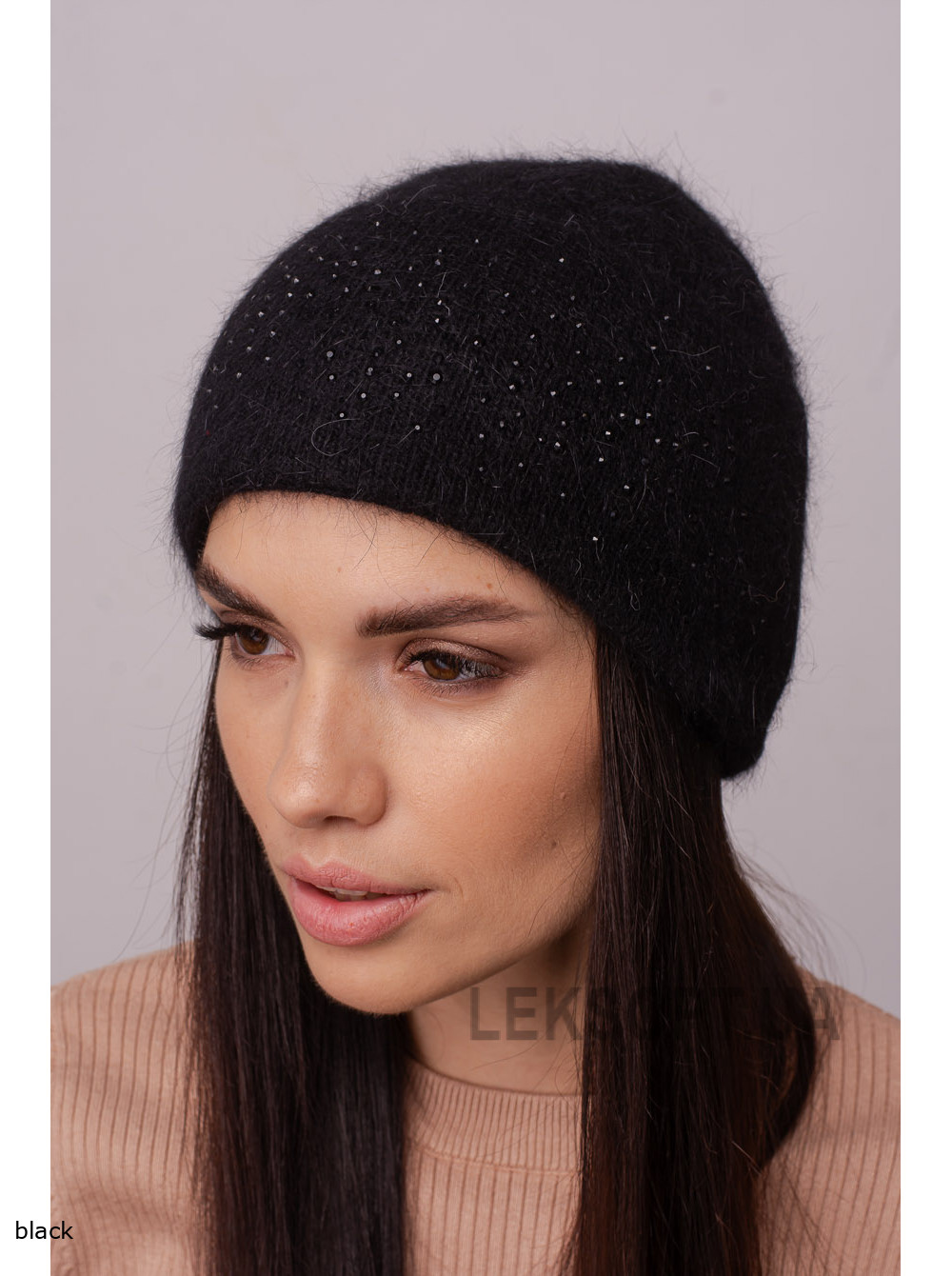 Women's hat with a rhinestone lapel Dzhezi