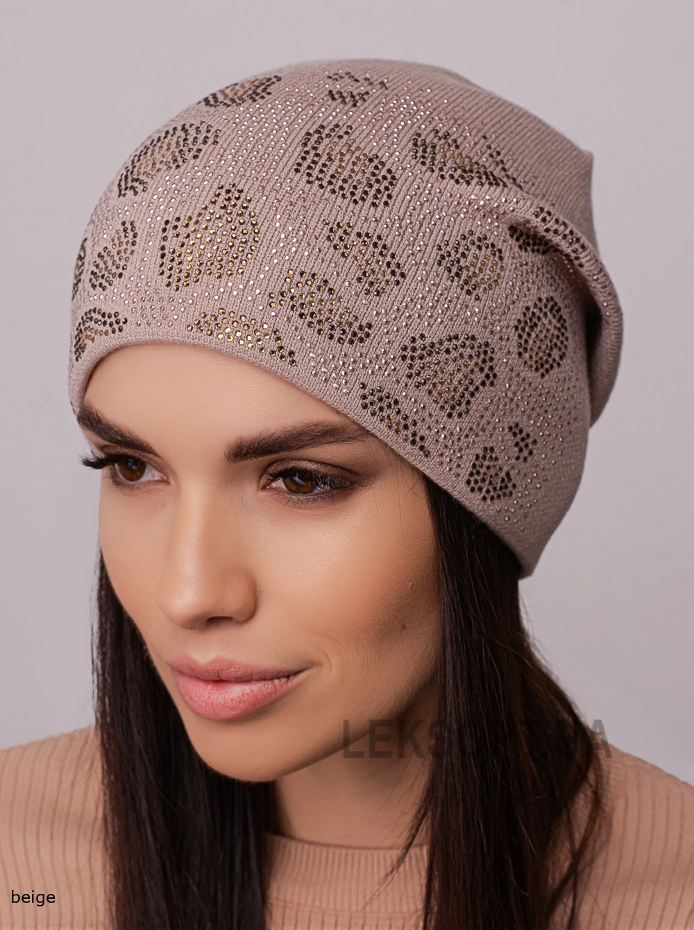 Women's cap with rhinestones Safari