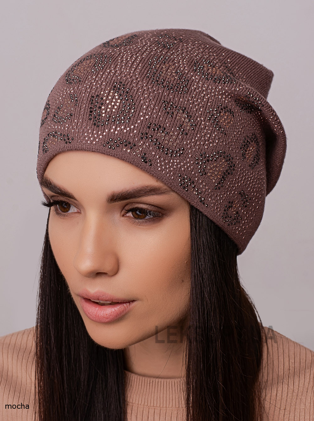 Women's cap with rhinestones Safari