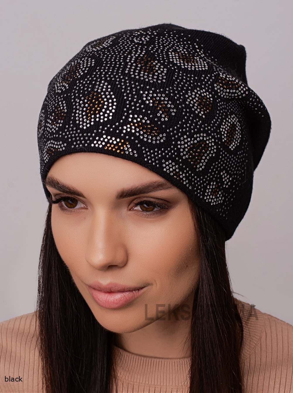 Women's cap with rhinestones Safari