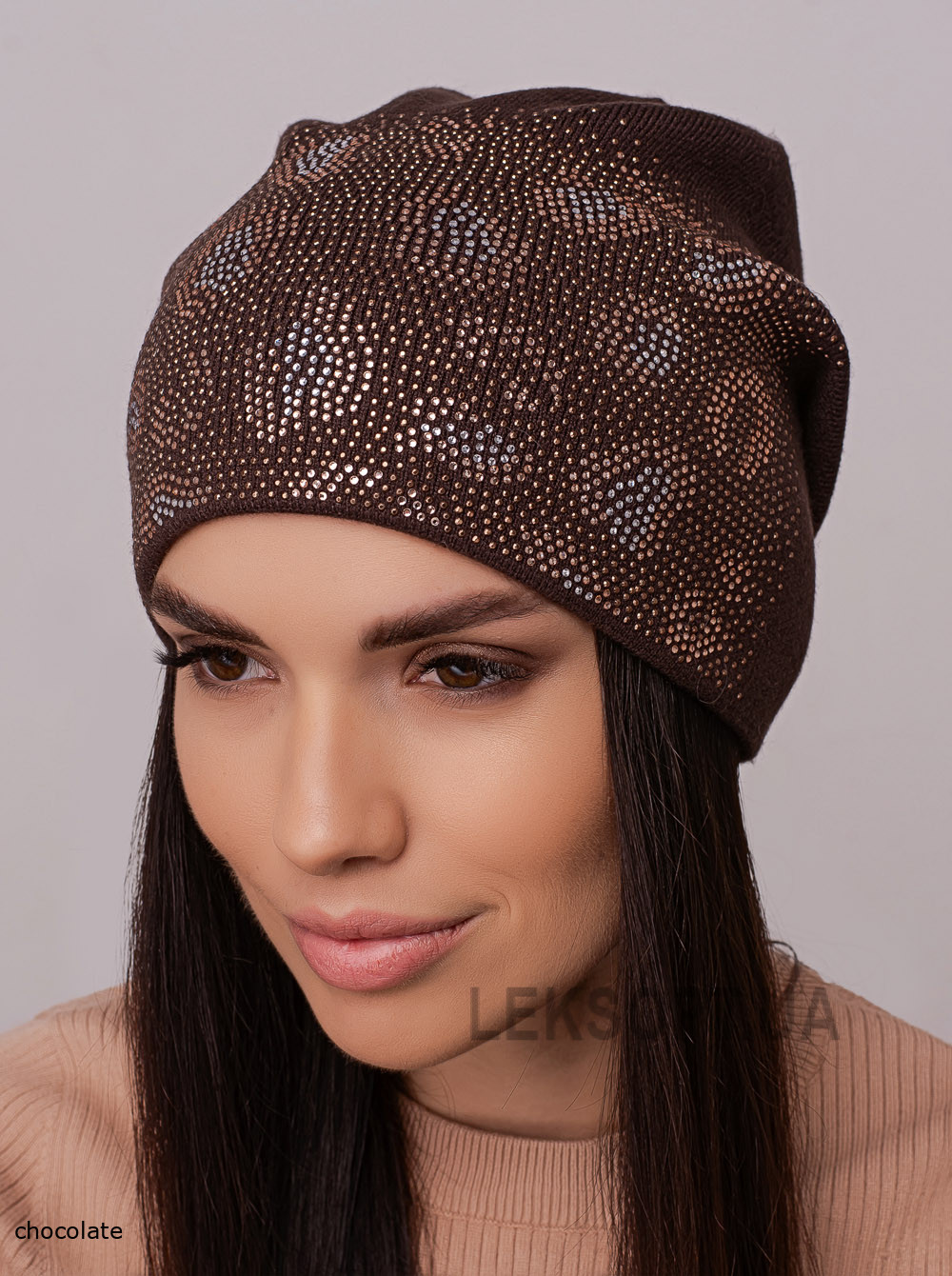Women's cap with rhinestones Safari