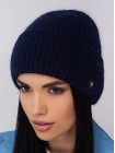 Придбати Жіноча шапка-ковпак з відворотом Альбiна темно синій