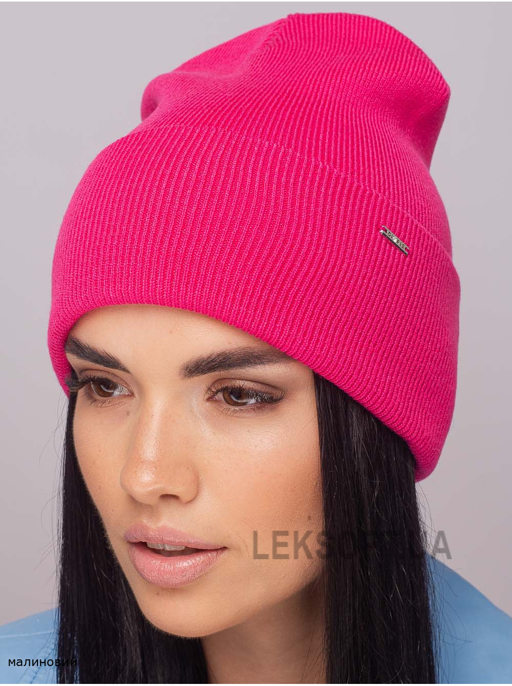 Жіноча шапка-ковпак з відворотом домiно