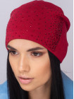Придбати Жіноча шапка-ковпак зі стразами Ладья червоний