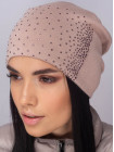Придбати Жіноча шапка-ковпак зі стразами Ладья пудра