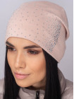 Придбати Жіноча шапка-ковпак зі стразами Ладья світла пудра