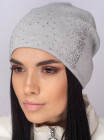 Придбати Жіноча шапка-ковпак зі стразами Ладья світло сірий