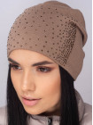 Придбати Жіноча шапка-ковпак зі стразами Ладья темно-бежевий