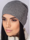 Придбати Жіноча шапка-ковпак зі стразами Ладья темно-сірий