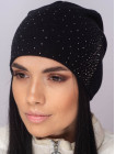 Придбати Жіноча шапка-ковпак зі стразами Ладья чорний