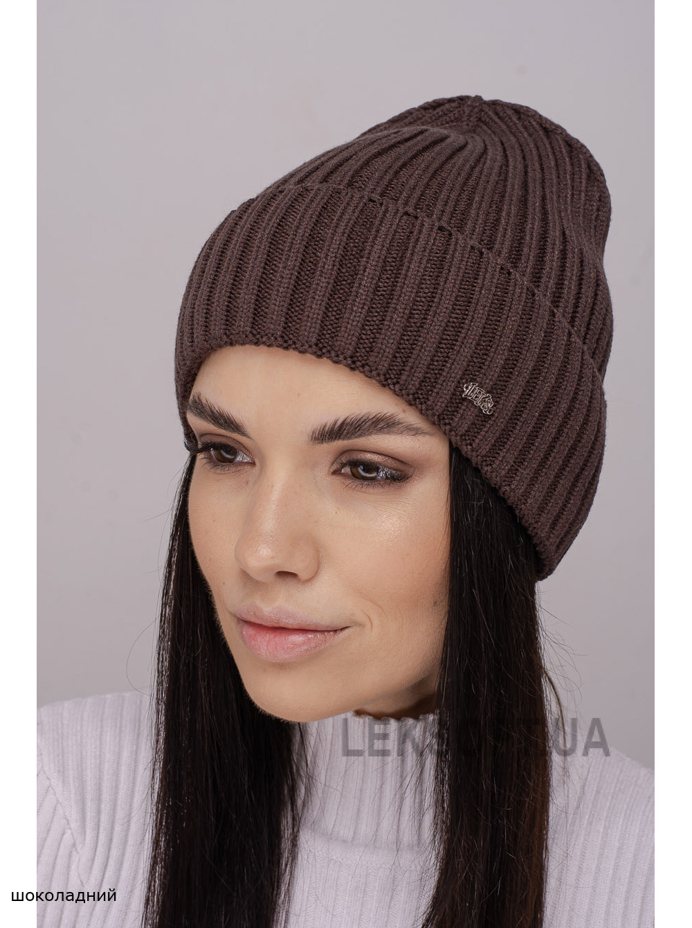 Жіноча шапка-ковпак з відворотом Алєгро