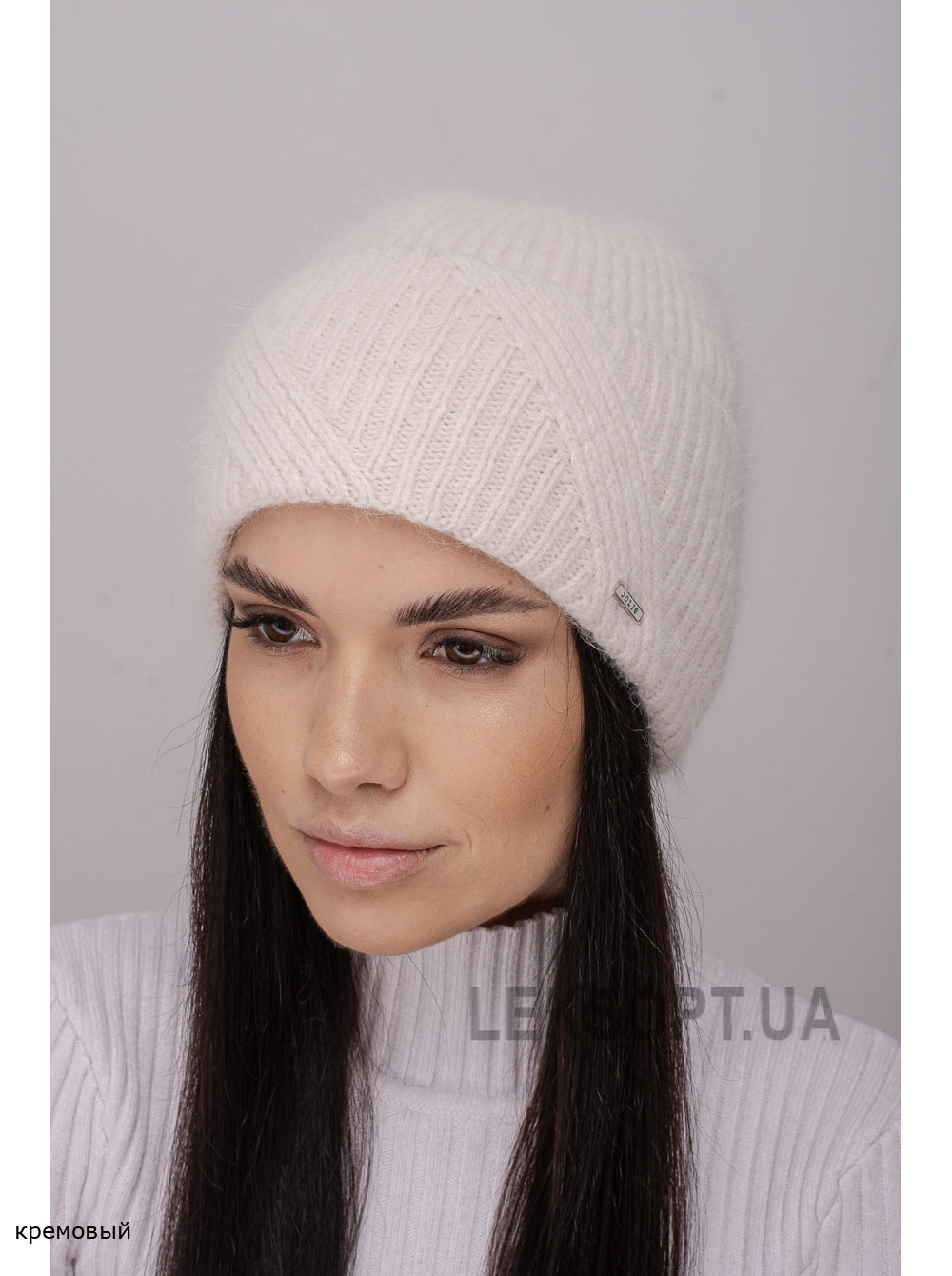 Женская шапка-колпак с отворотом Матрица